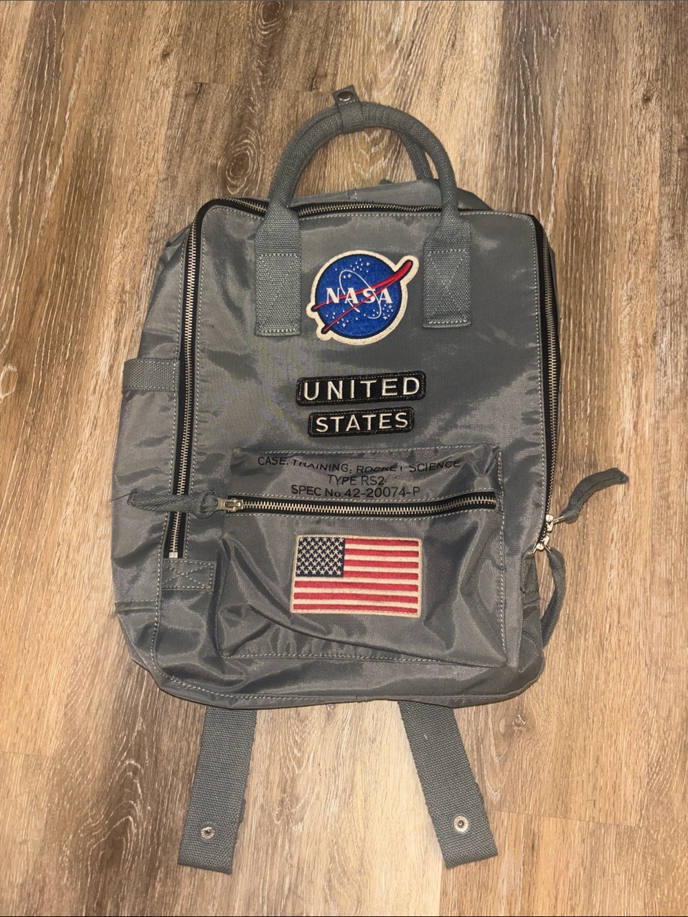 NASA Patch Gray Men’s Backpack - United States Patch
